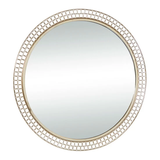 Hot Sale ❤️ Studio 350 Gold Iron Contemporary Wall Mirror 37 X 37 X 1 - 37 X 1 X 37Round 🔥 - Image 3