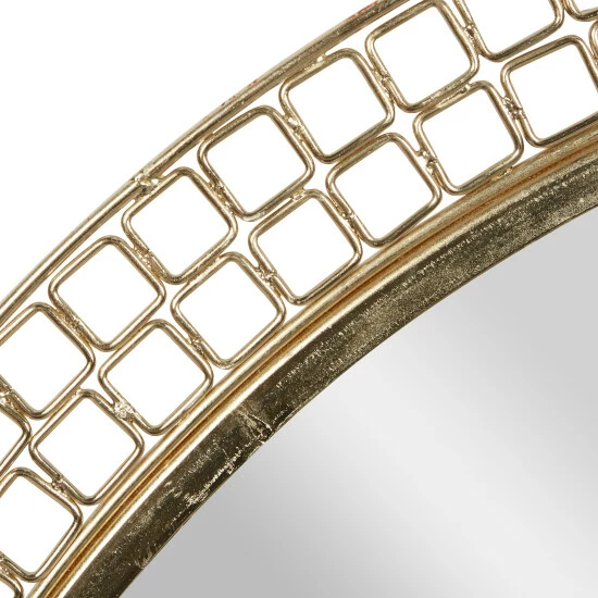 Hot Sale ❤️ Studio 350 Gold Iron Contemporary Wall Mirror 37 X 37 X 1 - 37 X 1 X 37Round 🔥 - Image 4