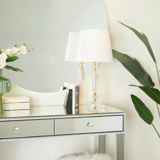 Best Pirce 😀 Studio 350 White Linen Traditional Buffet Lamp 25 X 12 X 12 - 12 X 12 X 25 Round 🎉