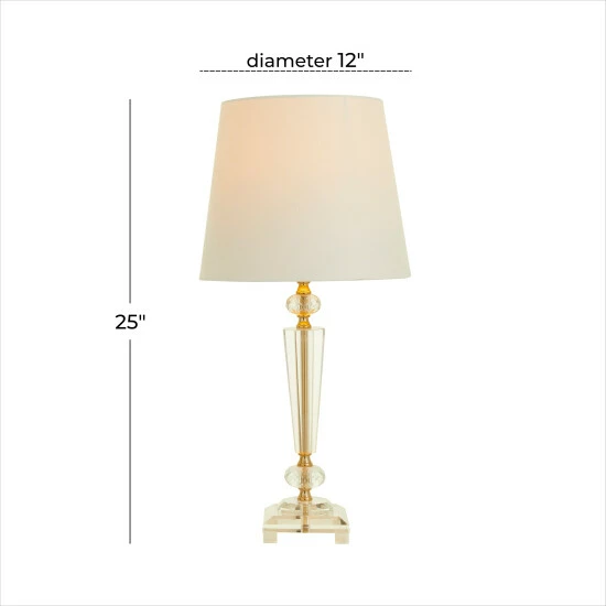 Best Pirce 😀 Studio 350 White Linen Traditional Buffet Lamp 25 X 12 X 12 - 12 X 12 X 25 Round 🎉 - Image 7