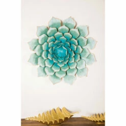 Hot Sale 🥰 Studio 350 Turquoise Metal Traditional Wall Decor Floral And Botanical 23 X 23 X 4 👏