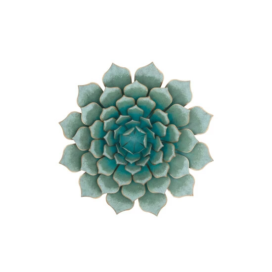 Hot Sale 🥰 Studio 350 Turquoise Metal Traditional Wall Decor Floral And Botanical 23 X 23 X 4 👏 - Image 2