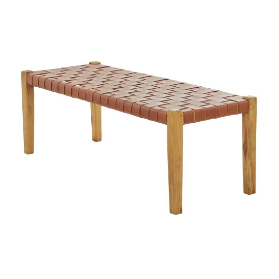 Discount 😍 Studio 350 Teak Wood Modern Bench - 47 X 18 X 17 Brown ✨ - Image 3