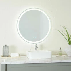Best reviews of 🔔 Studio 350 Clear Glass Modern Round Anti Fog Mirror - 32 X 1 X 32 😀