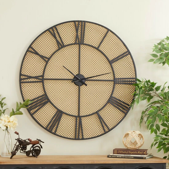 Best Sale 🔥 Studio 350 Brown Metal Traditional Wall Clock 35 X 35 X 3 - 35 X 3 X 35 ❤️