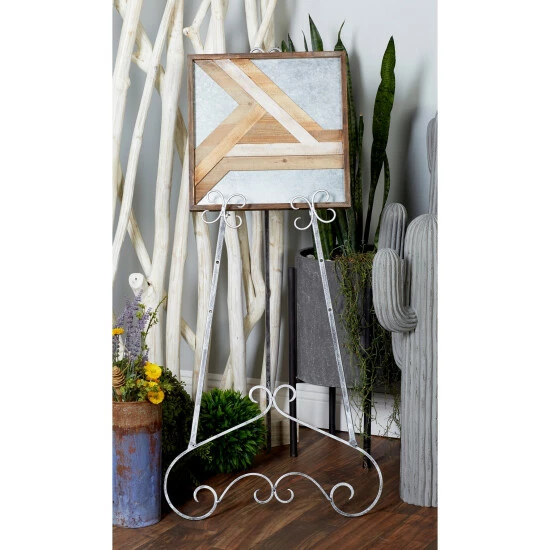 Outlet โ Studio 350 Silver Metal Traditional Easel 70 X 22 X 22 - 22 X 22 X 70 ๐งจ