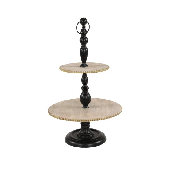 Best Sale ⭐ Studio 350 Black Wood Rustic Tiered Server 26 X 16 X 16 - 16 X 16 X 26Round 👍 - Image 2