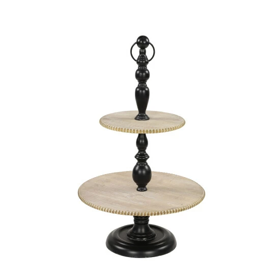 Best Sale ⭐ Studio 350 Black Wood Rustic Tiered Server 26 X 16 X 16 - 16 X 16 X 26Round 👍 - Image 3