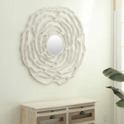 Top 10 🔥 Studio 350 White MDF Coastal Wall Mirror 45 X 45 X 1 - 45 X 1 X 45Round ⌛