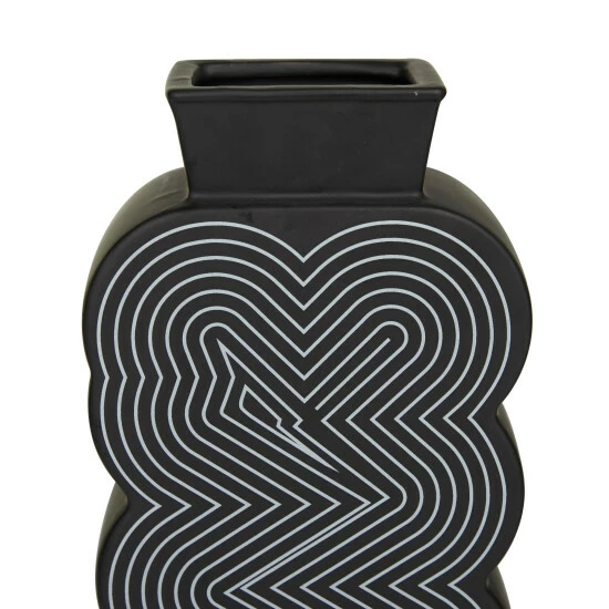 Deals 🔔 Studio 350 Black Stoneware Contemporary Vase (Set Of 2) 🎉 - Image 4