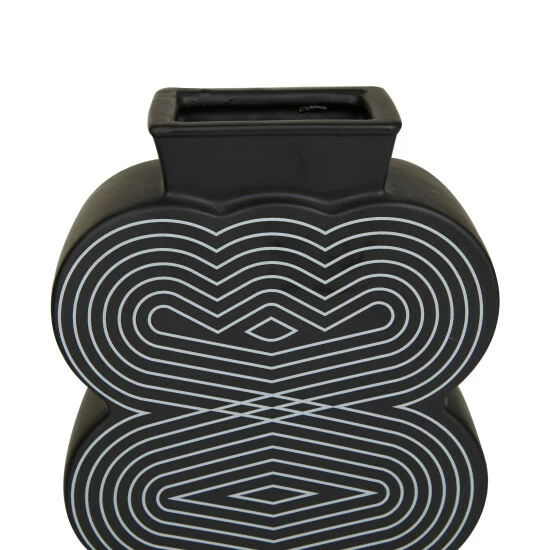 Deals 🔔 Studio 350 Black Stoneware Contemporary Vase (Set Of 2) 🎉 - Image 5