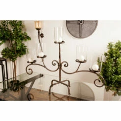 Discount ๐ฏ Studio 350 Black Iron Country Cottage Candelabra 21 X 36 X 13 โค๏ธ
