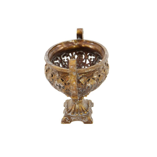 Flash Sale 😉 Studio 350 Gold Polystone Traditional Decorative Bowl 12 X 19 X 10 - 12x19x10 😍 - Image 4