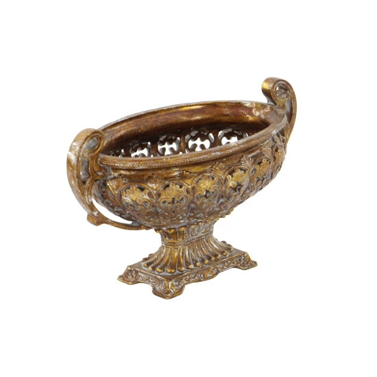 Flash Sale 😉 Studio 350 Gold Polystone Traditional Decorative Bowl 12 X 19 X 10 - 12x19x10 😍 - Image 5