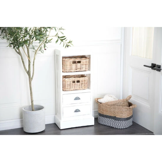 New ๐ Studio 350 White Wood Coastal Storage Unit 36 X 17 X 10 - 17 X 10 X 36 ๐