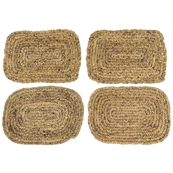 Buy 🔥 Studio 350 Rectangular Braided Natural Water Hyacinth Placemats, Set Of 4 20 X 14 Each - 20 X 14 X 1 Brown 😀 - Image 2