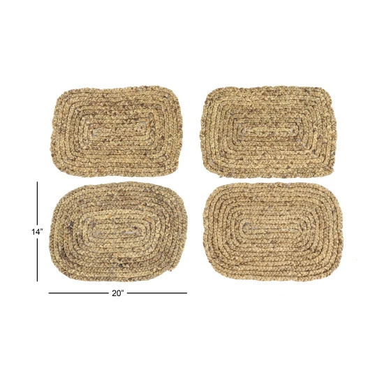 Buy 🔥 Studio 350 Rectangular Braided Natural Water Hyacinth Placemats, Set Of 4 20 X 14 Each - 20 X 14 X 1 Brown 😀 - Image 5