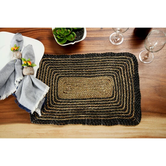 Buy 🔥 Studio 350 Rectangular Braided Natural Water Hyacinth Placemats, Set Of 4 20 X 14 Each - 20 X 14 X 1 Brown 😀 - Image 8