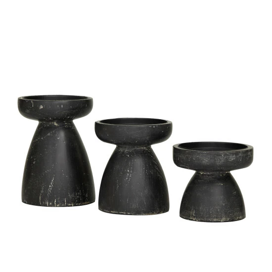 Deals 🎉 Studio 350 Wood Traditional Candle Holder ( Set Of 3) - S/3 6", 5", 4"H White 🔔 - Image 3
