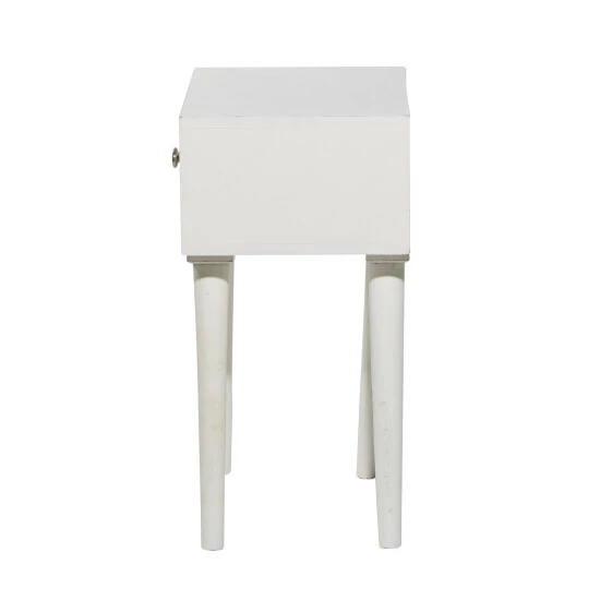 Discount 👍 Studio 350 White Or Grey Wood Vintage Farmhouse Accent Side End Table With Drawer - 16 X 13 X 24 🎉 - Image 4