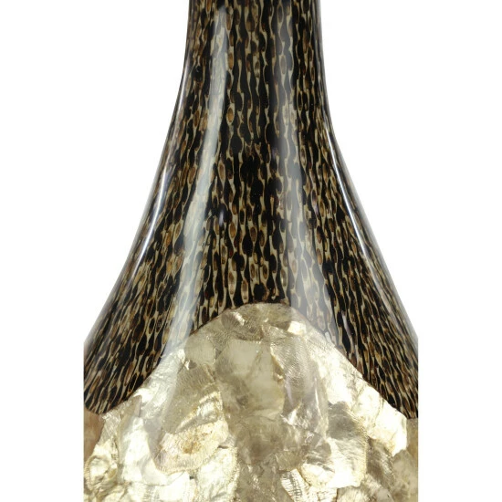 Discount 💯 Studio 350 Large Gold Capiz Shell & Vervain Inlay Resin Bud Vase W/ Swan Neck 7" X 18" 😉 - Image 4