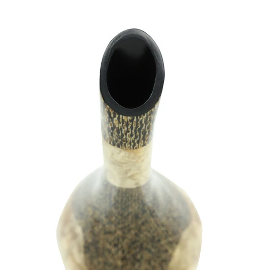 Discount 💯 Studio 350 Large Gold Capiz Shell & Vervain Inlay Resin Bud Vase W/ Swan Neck 7" X 18" 😉 - Image 5