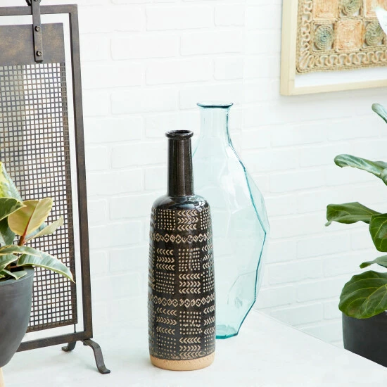 Promo ๐ Studio 350 Black Porcelain Eclectic Vase ๐