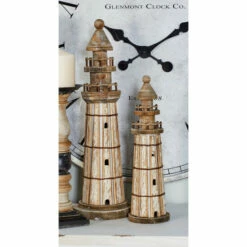 Deals 🔔 Studio 350 White Empress Wood Coastal Sculpture Light House (Set Of 2) - S/2 15", 20"H 😍