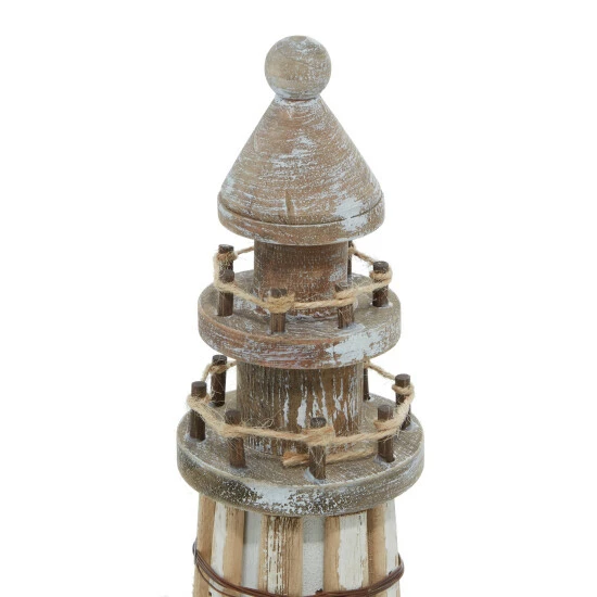 Deals 🔔 Studio 350 White Empress Wood Coastal Sculpture Light House (Set Of 2) - S/2 15", 20"H 😍 - Image 5