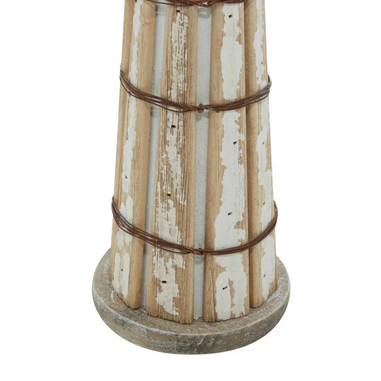 Deals 🔔 Studio 350 White Empress Wood Coastal Sculpture Light House (Set Of 2) - S/2 15", 20"H 😍 - Image 6