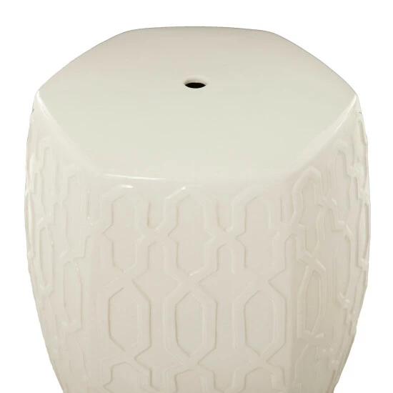 Cheapest ๐ Studio 350 Cream Ceramic Contemporary Accent Table - 13 X 14 X 19 Round ๐ - Image 5