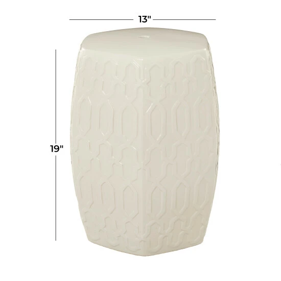 Cheapest ๐ Studio 350 Cream Ceramic Contemporary Accent Table - 13 X 14 X 19 Round ๐ - Image 6