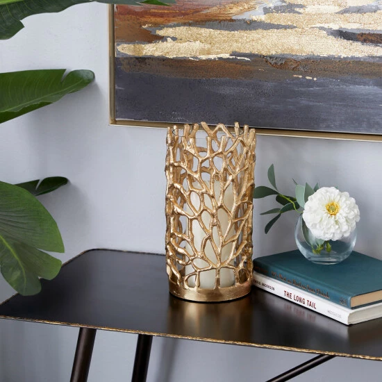 Best deal ⭐ Studio 350 Gold Aluminum Coastal Lantern 10 X 5 X 5 - 5 X 5 X 10 👏