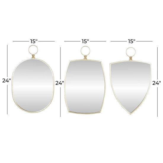 Promo ❤️ Studio 350 Gold MDF Traditional Wall Mirror (Set Of 3) - 15 X 2 X 24 🤩 - Image 6