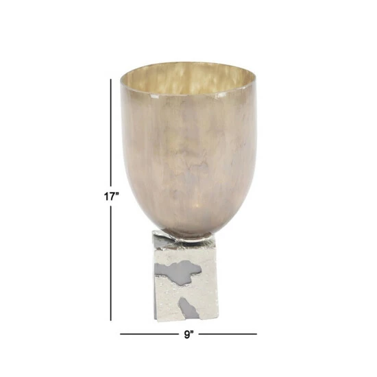 Buy 🔥 Studio 350 Contemporary 17 X 9 Inch Glass And Aluminum Candle Holder 🔔 - Image 5