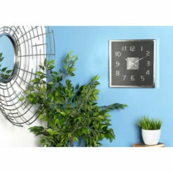 Deals 🔔 Studio 350 14 Inch Modern Square Black Stainless Steel Wall Clock ✨