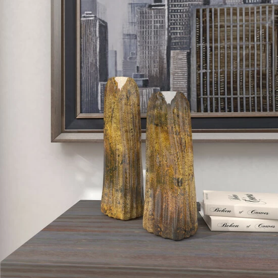 Best Sale 🥰 Studio 350 Brown Glass Contemporary Vase (Set Of 2) - 5 X 4 X 15 ✨ - Image 4