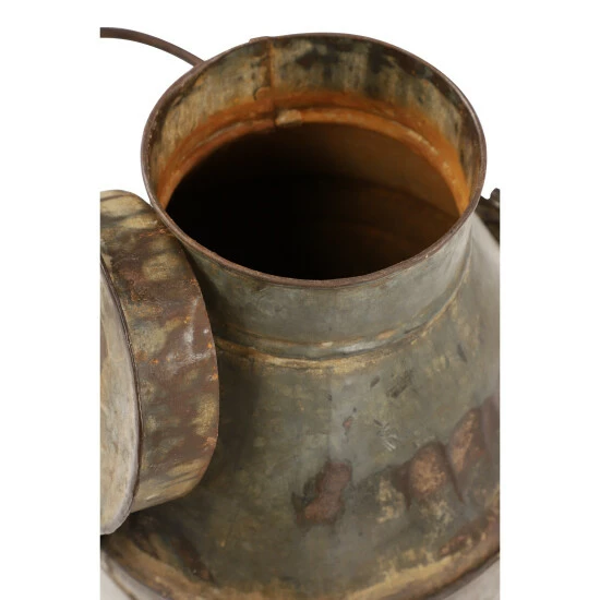 Coupon 👏 Studio 350 Antique Silver And Rusted Metal Milk Drum With Lid From India 11.5 X 19.5 - 12 X 12 X 20 🎁 - Image 3