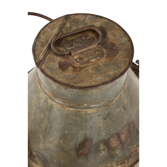 Coupon 👏 Studio 350 Antique Silver And Rusted Metal Milk Drum With Lid From India 11.5 X 19.5 - 12 X 12 X 20 🎁 - Image 4