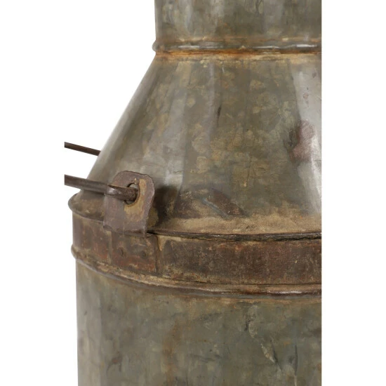 Coupon 👏 Studio 350 Antique Silver And Rusted Metal Milk Drum With Lid From India 11.5 X 19.5 - 12 X 12 X 20 🎁 - Image 5