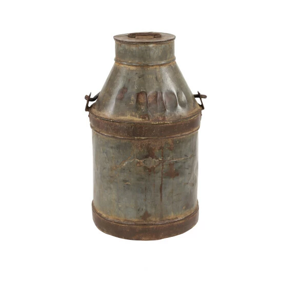 Coupon 👏 Studio 350 Antique Silver And Rusted Metal Milk Drum With Lid From India 11.5 X 19.5 - 12 X 12 X 20 🎁 - Image 6