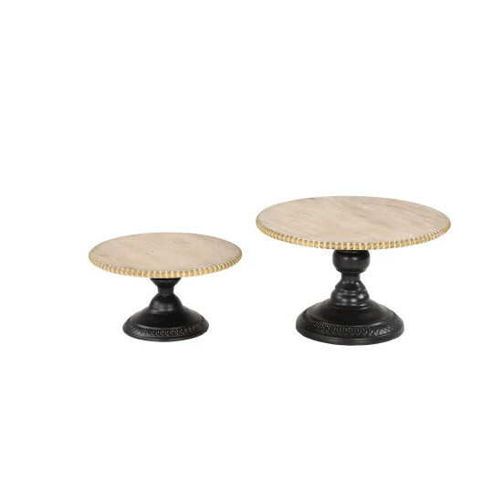 Deals 👏 Studio 350 Light Brown Wood Rustic Cake Stand (Set Of 2) - 13 X 13 X 8Round 🔔 - Image 2