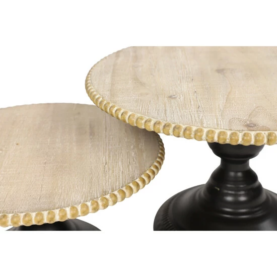 Deals 👏 Studio 350 Light Brown Wood Rustic Cake Stand (Set Of 2) - 13 X 13 X 8Round 🔔 - Image 4