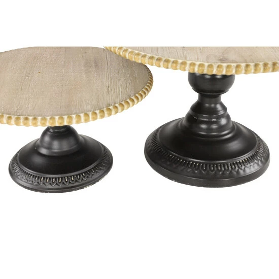 Deals 👏 Studio 350 Light Brown Wood Rustic Cake Stand (Set Of 2) - 13 X 13 X 8Round 🔔 - Image 6