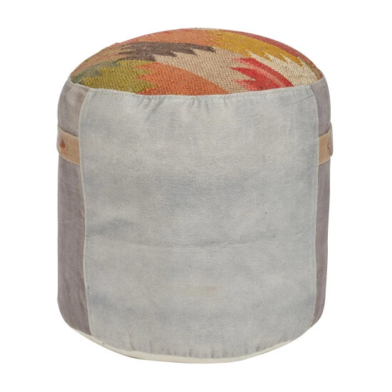 Hot Sale ✨ Studio 350 Multi Canvas Bohemian Pouf Boston 19 X 17 X 17 - 17 X 17 X 19Round 😉 - Image 7