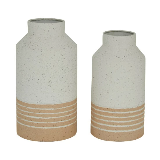 Wholesale 🥰 Studio 350 White Iron Farmhouse Vase (Set Of 2) 🤩