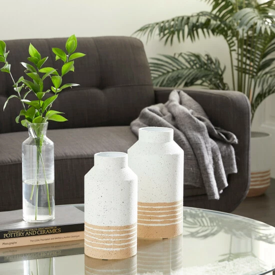 Wholesale 🥰 Studio 350 White Iron Farmhouse Vase (Set Of 2) 🤩 - Image 2