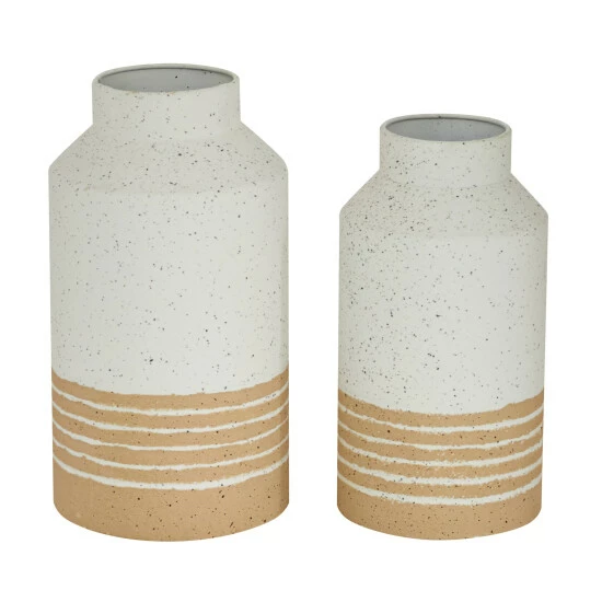 Wholesale 🥰 Studio 350 White Iron Farmhouse Vase (Set Of 2) 🤩 - Image 3