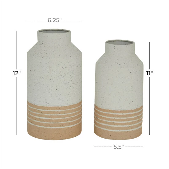 Wholesale 🥰 Studio 350 White Iron Farmhouse Vase (Set Of 2) 🤩 - Image 6