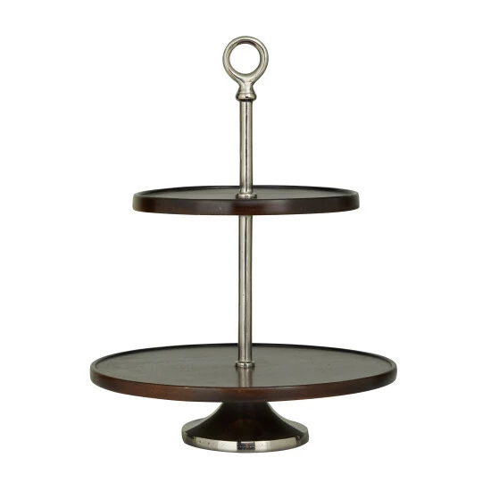 Best deal 🌟 Studio 350 Brown Wood Modern Tiered Server Brown/gold 😀 - Image 5